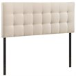 Modern Fabric Full Tufted Panel Headboard in Ivory