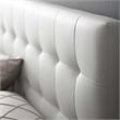 Rosebery Kids Faux Leather White Panel Headboard Tufted Full Size