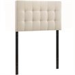 Rosebery Kids Polyester Ivory Twin Panel Headboard Rectangular Tufted 39