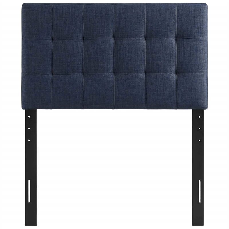 Modern Fabric Twin Tufted Panel Headboard in Navy