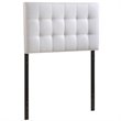 Rosebery Kids Vinyl White Twin Headboard Rectangular Elegant Button Tufted 52.5