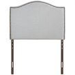Modern Fabric Upholstered Twin Panel Headboard in Sky Gray