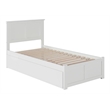 Rosebery Kids Twin Wood Platform Bed with Footboard and Twin Trundle in White