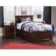 Rosebery Kids Twin Platform Bed with Matching Footboard & Twin Trundle in Walnut
