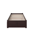 Twin Platform Bed with Trundle in Espresso