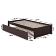 Twin Platform Bed with Trundle in Espresso