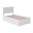 Rosebery Kids Twin Wood Platform Bed with Footboard and Twin Trundle in White