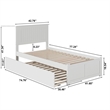 Rosebery Kids Twin Wood Platform Bed with Footboard and Twin Trundle in White