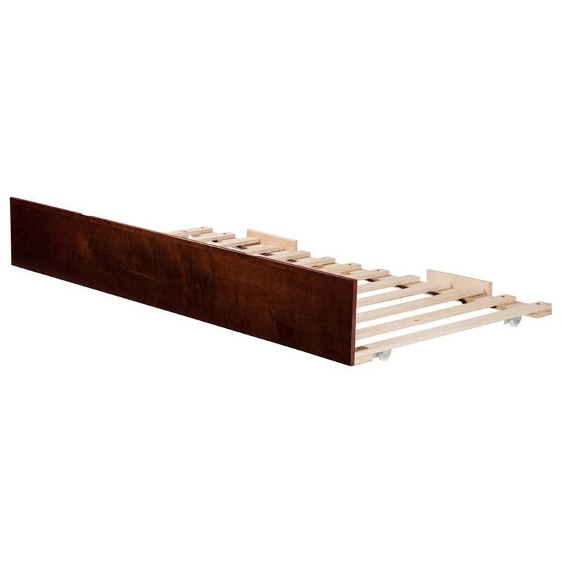 Mid-Century Solid Wood Twin Size Trundle in Walnut
