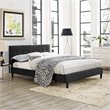 Faux Leather Upholstered Full Platform Bed in Black
