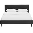 Faux Leather Upholstered Full Platform Bed in Black
