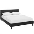 Faux Leather Upholstered Full Platform Bed in Black