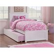 Rosebery Kids Twin Platform Bed with Matching Footboard & Twin Trundle in White