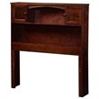 Rosebery Kids Twin Wood Bookcase Storage Headboard in Walnut Finish