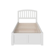Rosebery Kids Twin Wood Platform Bed with Footboard and Twin Trundle in White