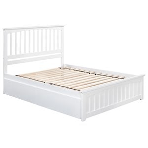 Rosebery Kids Queen Platform Bed with Footboard & Storage Drawers in White