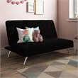 Tufted Sleeper Sofa in Black and Chrome