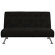 Tufted Sleeper Sofa in Black and Chrome