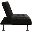 Tufted Sleeper Sofa in Black and Chrome