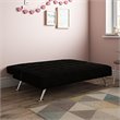 Tufted Sleeper Sofa in Black and Chrome