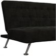 Tufted Sleeper Sofa in Black and Chrome