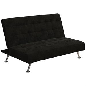 Tufted Sleeper Sofa in Black and Chrome