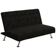 Tufted Sleeper Sofa in Black and Chrome