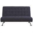 Tufted Sleeper Sofa in Dark Blue and Chrome