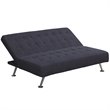 Tufted Sleeper Sofa in Dark Blue and Chrome