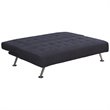 Tufted Sleeper Sofa in Dark Blue and Chrome
