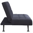 Tufted Sleeper Sofa in Dark Blue and Chrome