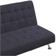Tufted Sleeper Sofa in Dark Blue and Chrome