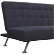 Tufted Sleeper Sofa in Dark Blue and Chrome