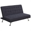 Tufted Sleeper Sofa in Dark Blue and Chrome