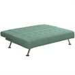 Tufted Sleeper Sofa in Teal and Chrome