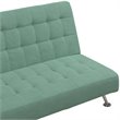 Tufted Sleeper Sofa in Teal and Chrome