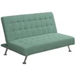Tufted Sleeper Sofa in Teal and Chrome