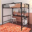 Rosebery Kids Full Metal Loft Bed with Desk in Black