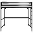 Rosebery Kids Full Metal Loft Bed with Desk in Black