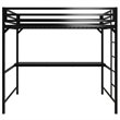 Rosebery Kids Full Metal Loft Bed with Desk in Black