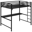 Rosebery Kids Full Metal Loft Bed with Desk in Black
