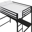 Rosebery Kids Full Metal Loft Bed with Desk in Black