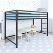 Rosebery Kids Twin Metal Junior Loft Bed in Black