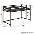 Rosebery Kids Twin Metal Junior Loft Bed in Black