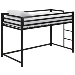 Rosebery Kids Twin Metal Junior Loft Bed in Black