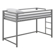 Rosebery Kids Modern Metal Twin Size Junior Loft Bed in Silver