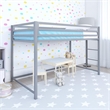 Rosebery Kids Modern Metal Twin Size Junior Loft Bed in Silver