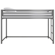 Rosebery Kids Modern Metal Twin Size Junior Loft Bed in Silver
