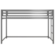 Rosebery Kids Modern Metal Twin Size Junior Loft Bed in Silver