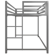 Rosebery Kids Modern Metal Twin Size Junior Loft Bed in Silver